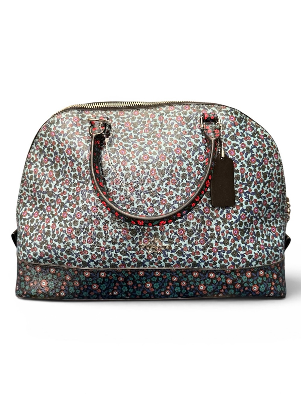 COACH Floral Pattern Dome Satchel Handbag - Multi-Color